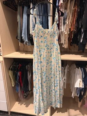 Mainstrip Blue and Cream Floral Women’s Dress